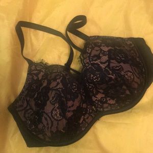 💚 2/22 💚 NWOT adore me bra black & nude lace overlay size 36D